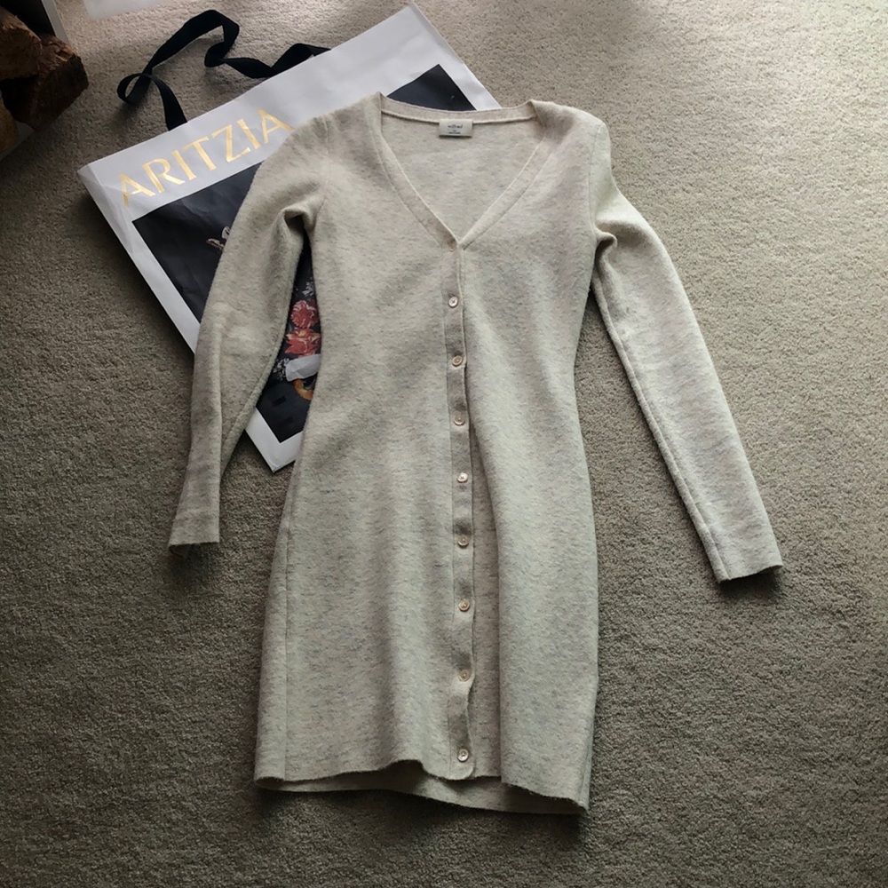 Aritzia Wilfred Alexandra Dress In Heather Birch XS